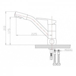 Смеситель ZorG  GraniT ZR 400  KF-12 (СЕРЫЙ БЕЖ)